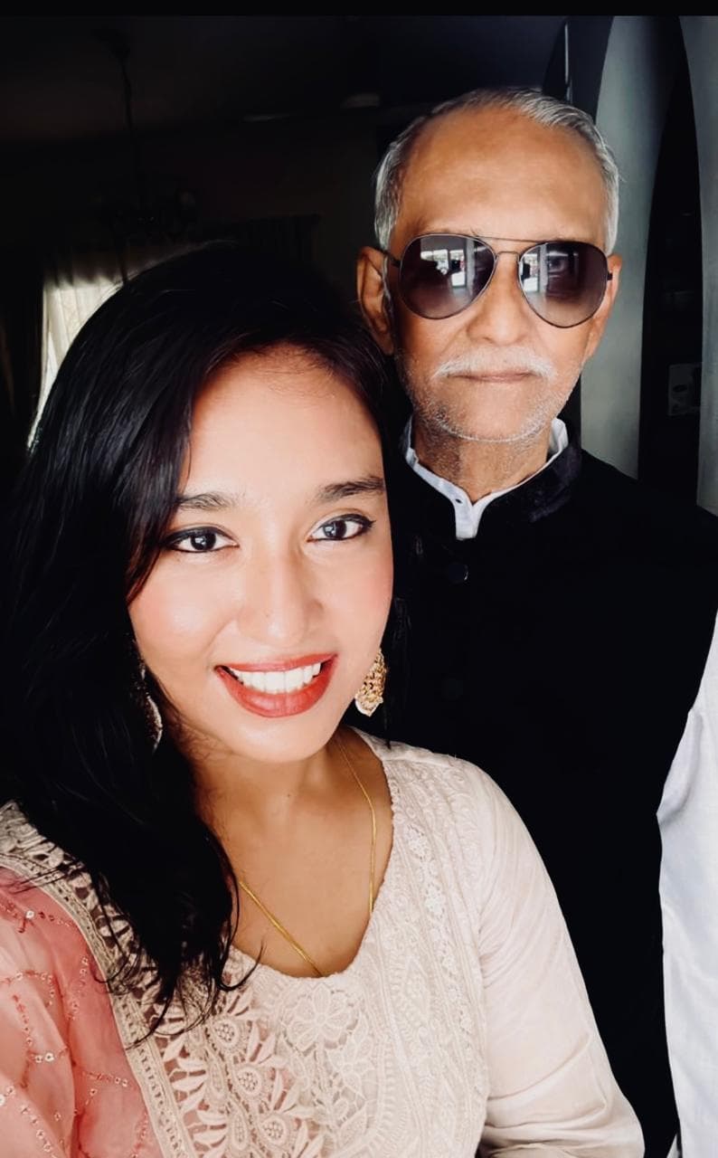 Ayesha with her father, the inspiration behind Sevaa